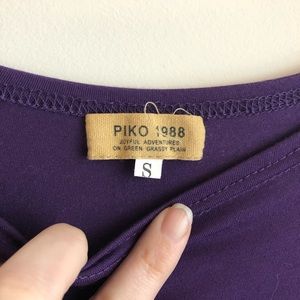💝PIKO 1988 purple short sleeve shirt EUC